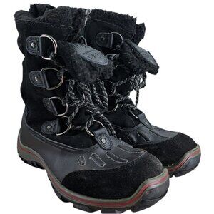 Pajar Alina Winter Waterproof Insulated Snow Boots Size 10 Womens Black Suede